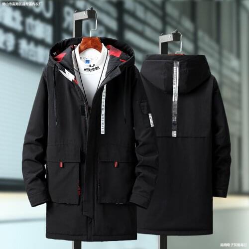 Winter plus size cotton-padded clothes thin and fattening mens down cotton-padded jacket medium and long extra