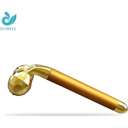 Golden Facials Massager Roller Facial With Ball Mini 2 Head V Solar Platinum Packaging Custom Kit Aluminum Germanium Massage