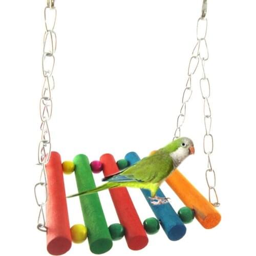 1Pcs 1Pcs 1Pcs 1Pcs 1Pcs Pet Bird Toy Colorful Swing Exercise Toys for Parrots Durable Ladders for Pet Training Color Random