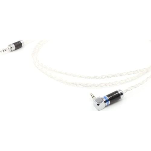 1 piece silver plated Stereo 3.5mm to 3.5mm Male To Male wire,Cable with Carbon fiber 3.5mm plugs