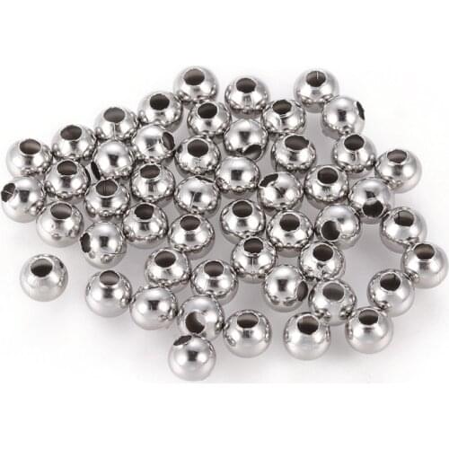 1000pcs 3/4/5mm 304 Stainless Steel Beads Round Spacer Beads Metal Beads for Jewelry Making DIY Accessories Findings