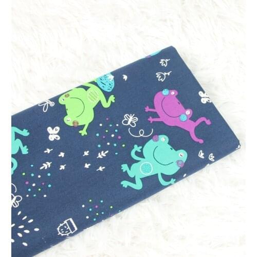 140CM Cartoon Jumping Frog 100% Cotton Fabric for Tissue Sewing Quilting Fabric Needlework Material DIY Handmade Crafts