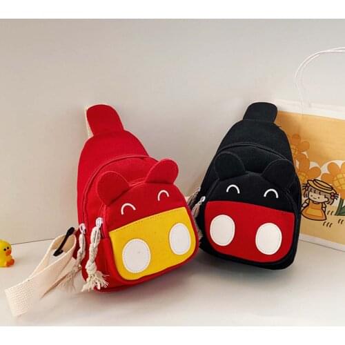 2021 Lovely Toddlers Cartoon Animal Chest Bag Girls Boys Large Capacity Adjustable Shoulder Strap Casual Zipper Messenger Bag