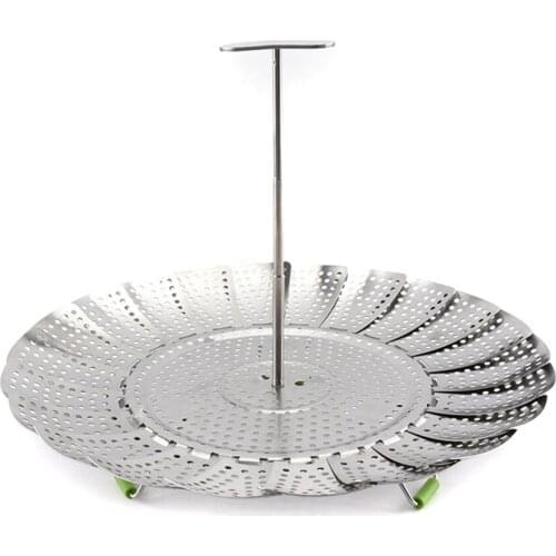 72 pcs Steamer Basket Stainless Steel Folding Vegetable Steamer Insert with Extendable Handle for Seafood Veggie Wholesale