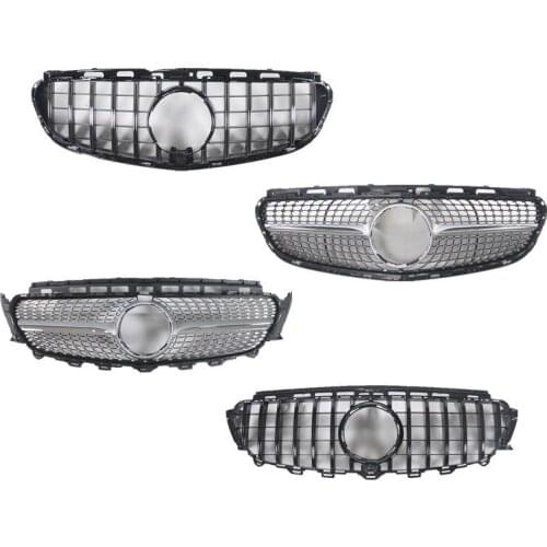 Car Plastic Front Bumper Grill Mesh Racing Middle Grill Diamond GT Vertical Bar 2009-2020 For Mercedes-Benz E-Class W212 W213