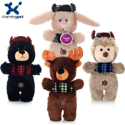 Charmingpet pet dog dog toy Little animals in suspenders pet toys pet Durability Chew& training Squeak Toys