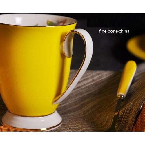 Cups Ceramic Mugs Genuine High Bone Porcelain Royal Cups European Style Creative Mugs Milk Coffee Cup With Spoon