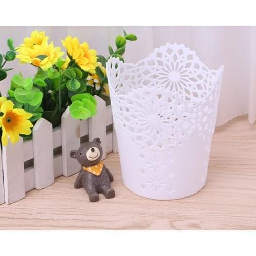 Lace Hollow Pattern Pen Holder Brush Storage Pen Pencil Pot Holder Container Desk Organizer Gift Multifunction Storage Rack