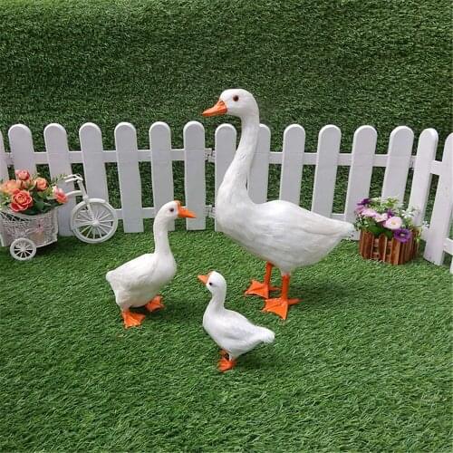 Fancytrader Simulation Animal White Swan Plush Toy Doll Realistic Handmade Plastic& Fur Goose Model Gifts for Children