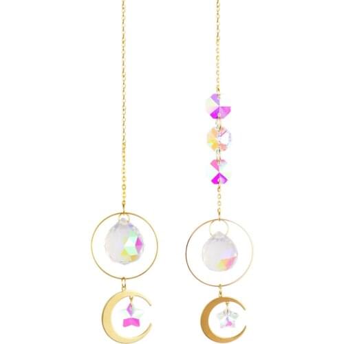 Crystal Ornament Rainbow Maker Prisms Pendant Wind Chime for Wall Plants