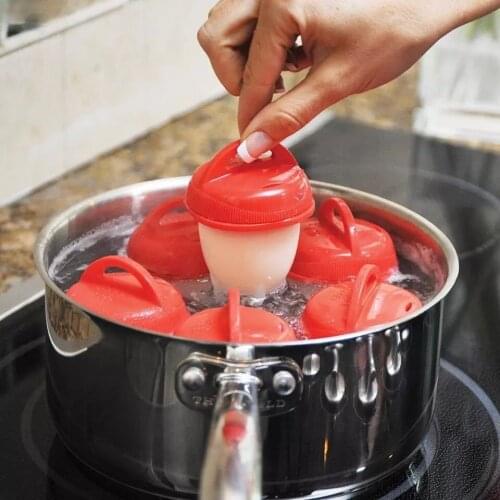 Egg Cooker Dividers Poachers Non-Stick Silicone Boiled Eggs Cup Kitchen Accessories Baking Gadgets Cooking Tools DIY Mold