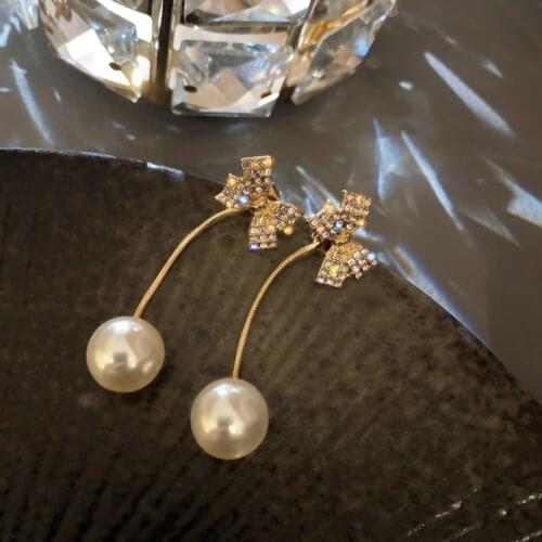 Summer new style personality creative bow pendant earrings luxury fashion casual dance party earrings for women