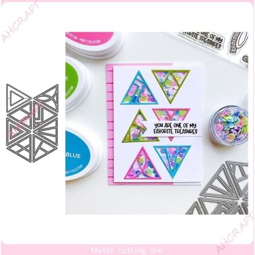 Triangle Border Frame Metal Cutting Dies for DIY Scrapbooking Photo Album Decorative Embossing Paper Card Crafts Die 2021