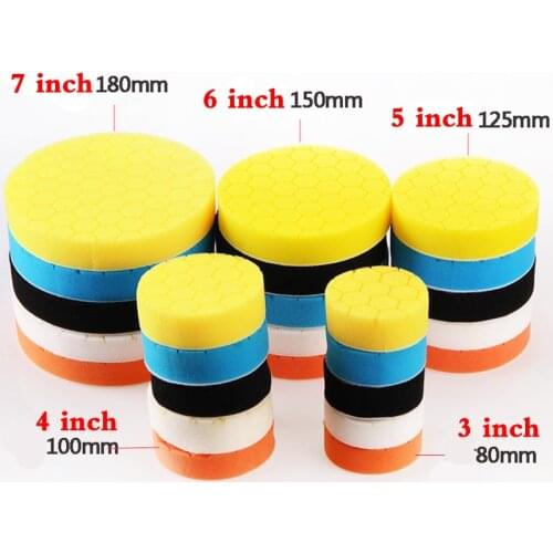 5-7 inch Car Beauty Waxing Polishing Tool Pad Set Polishing Pad Sponge Wheel 5 Piece Waxed Polished Sponge Car Polishing Tools