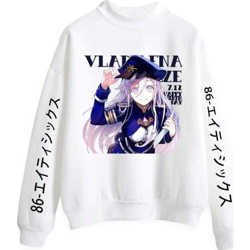 2021 New anime 86- Eighty Six 2D Print Women/Men High collar sweatshirt Casual Autumn Winter Turtlenecks Clothes