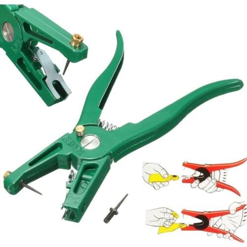 New Green Cow Livestock Animal Ear Tag Plier Applicator Puncher Tagger Tool