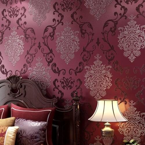 Beibehang European - style Damascus non - woven wallpaper special green 3D stereo bedroom living room background wallpaper
