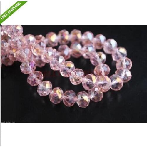 Wholesale 140pcs/lot 8mm Vintage Rose AB Crystal Rondelle Beads Loose Glass Beads For Jewelry Making Bracelet DIY Beads