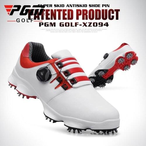 PGM Mens Waterproof Golf Shoes Ladies Breathable Rotating Buckle Shoeslace Golf Shoes Male Sports Sneakers Golf Shoes D0472