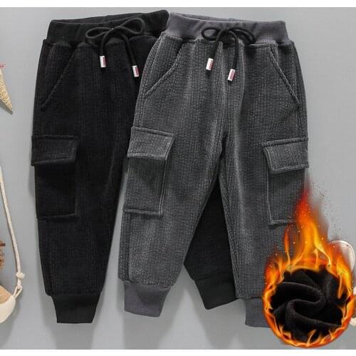 Thick Girls Boys Pants Baby Kids Harem Trousers for Children Boys Kids Thick Fleece Pants Toddler Pants Girls Pants Winter 1-5Y