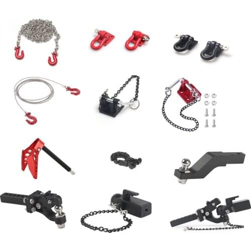 RC Car Steel Tow Rope With Hook Trailer Chain For 1/10 RC Rock Crawler Traxxas TRX4 Axial SCX10 90046 RC4WD D90 TF2 Tamiya CC01