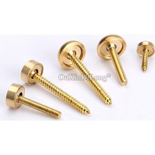 Retro 40PCS Pure Brass Glass Advertisement Nails Sign Billboard Mirror Nails Fasteners Screws Handle Robe Hook Decorative Caps