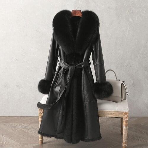 Luxury Long Fur Coat High Quality Thick Warm Feather Coat With Belt Real Image Hot Sale Winter Coat In Stock