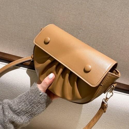Retro leather natural cross body Underarm Bags for women Vintage Womens messenger saddle shoulder ladies bag purses and handbag