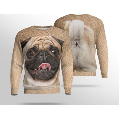 Funny Animal Pug 3d Printed Women For Men Sweater Sweatshirt Autumn Fashion Streetwear Pullover 01