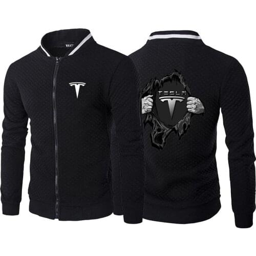 2021Men Harajuku Zipper Winter Tesla Car Logo Print letter Sweatshirt harajuku Hoodies oversized clothes Pullovers Tops