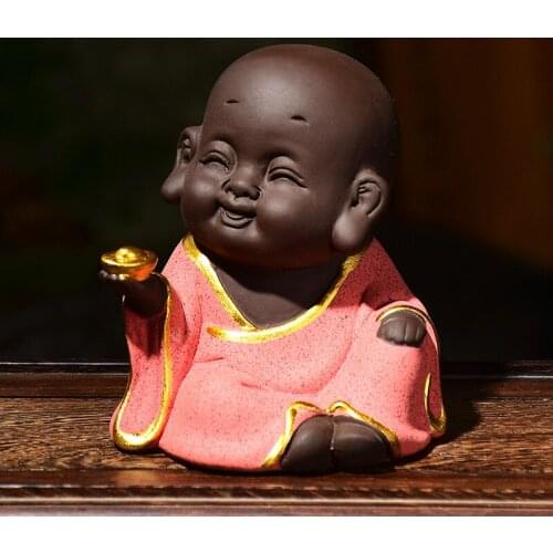 High grade purple sand gold ornaments Maitreya Buddha ornaments interior decoration creative Buddha statues and ceramic craf