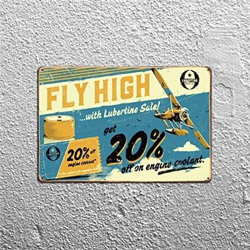 Tin Sign Fly High Soar to Great Height Bar Cafe Home Oil Station Garage Kitchen Farm Countryside Retro Tin Signs