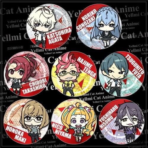 58mm Kiznaiver anime badge Chidori Takashiro Cute Badges Metal Icons