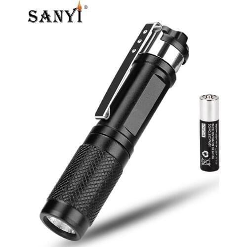 1 Model Mini Flashlight Aluminum Alloy Torch Portable Penholder Lantern Night Fishing Lighting Car Maintenance Work Light AAA