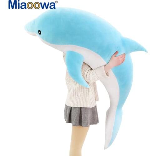 1pc 30-140cm Giant Dolphin Plush Toys Stuffed Dolls Animal Pillow Kawaii Office Nap Pillow Kids Toy Christmas Gift for Girls