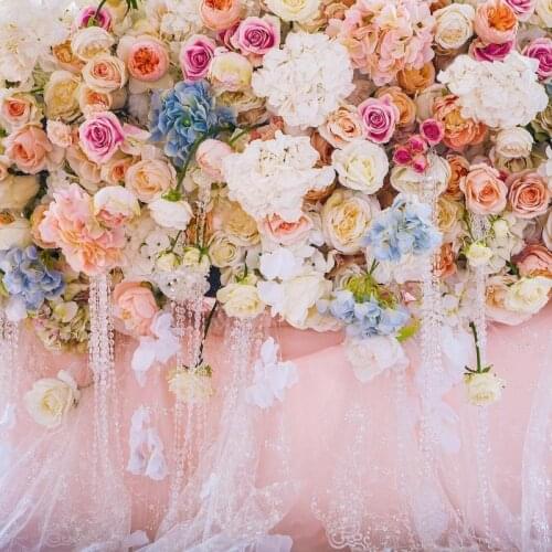 3D Flowers Wall Wedding Love Photography Background Pink Sweet 15 Girl Portrait Newborn Baby Shower Backdrops For Photo Studio