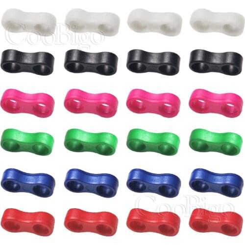 Toggles Cord Lock Ends Stopper Slider Clips Plastic 2 Holes Paracord Boots Backpack Garment Masks DIY Accessories Colorful 50pcs