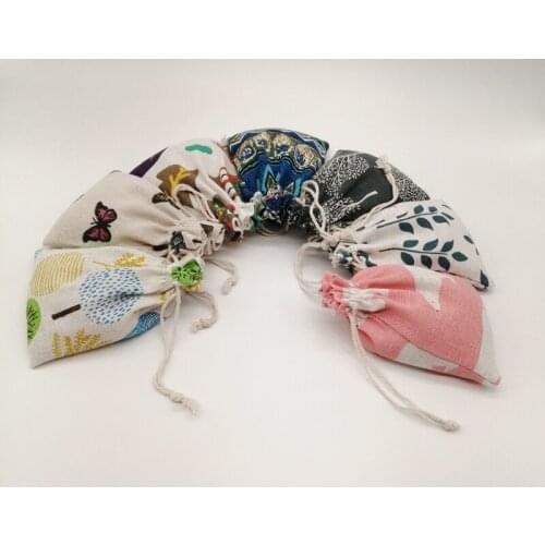 50pcs Cloth Jute Bag Sack Cotton Bag Drawstring Burlap Bag Jewelry Bags Pouch Little Bags for Jewelry Display Storage Gift Bag