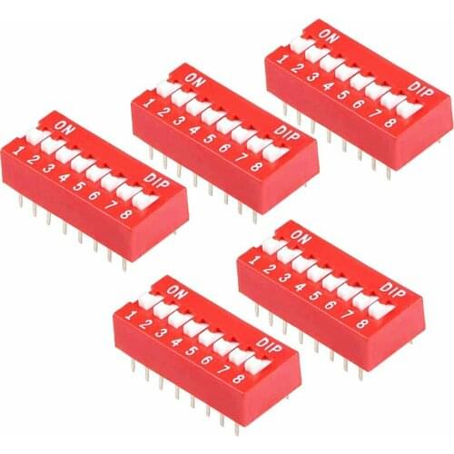8 Position DIP Switch - Pack of 5