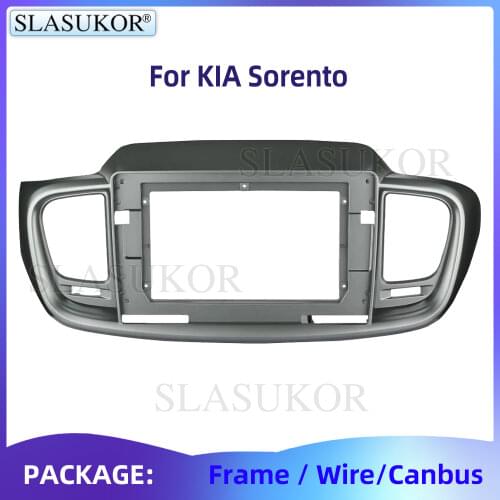 10.1 Inch 2 Din Car Fascia For KIA Sorento 2015-2018 In-dash Installation Trim Refitting Facia Adaptor Panel Kit DVD Bezel Frame