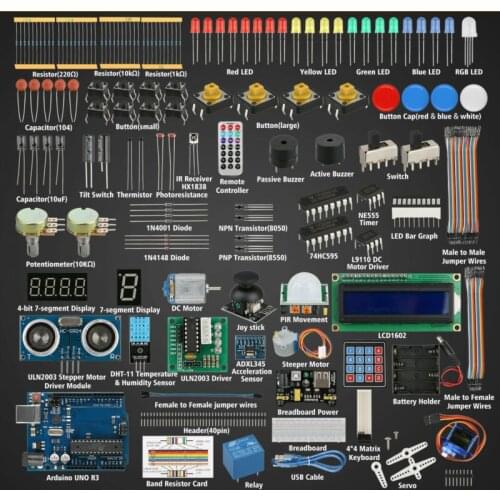 Electronic Component Basic Starter Learning Kit Component Beginner 9.06x6.3x2.36inch Equipment Accelerometer Directors