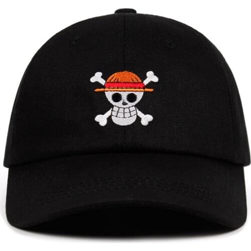 One Piece Dad Hat 100% Cotton Anime Baseball Caps High quality embroidery Snapback Hats pirate Unisex Dropshipping