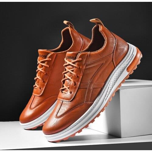 Four Seasons PU Mens Shoes Soft Sole Comfortable Sports Casual Mens Shoes Trendy Fashion Sports Mens Shoes