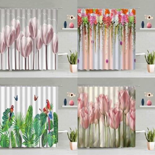 Retro Wooden Plank Flowers Shower Curtain Sunflower Tropical Green Leaves Plants Fruit Pineapple Bathtub Decor Screen Washable
