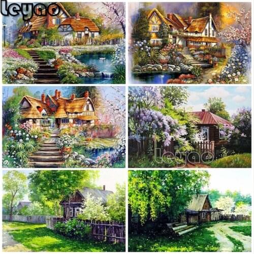 DIY 5 d diamond painting full square/round House diamond embroidery painting Scenery diamond mosaic Unique Gift Wall Art