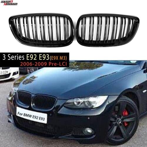 3 Series E92 E93 Pre-LCI 2006 - 2009 E92 Dual Salt Abs Black Kidney Grill Grille Mesh for BMW 3 Series E92 E93 & All M3 Models