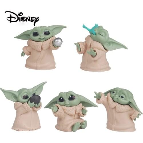 5pcs/set Baby Yoda Grogu Action Figure Toys 5-6cm Yoda Baby Action Toys Star Wars Figuras Hot Kids Toys Xmas Gifts