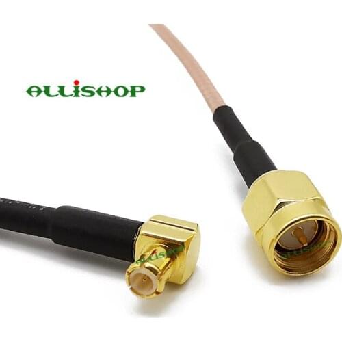 ALLISHOP SMA Male Plug to MCX Male Plug Right Angle AV Digital Coaxial Stereo Cable Wire RG178 RF Cable