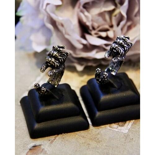 Wholesale Unique Retro Yorkshire Terrier Adjustable Ring High Quality Design Mens Promise Rings Women Gift Overwatch Aros