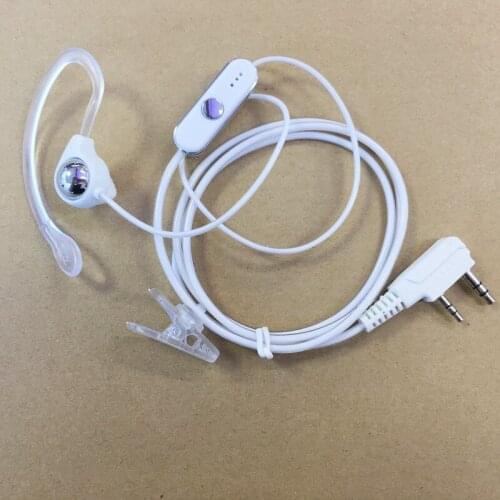 Fashion white Color K plug 2 pins headphone reliable cable for kenwood baofeng quansheng puxing weierwei,tyt wallkie talkie